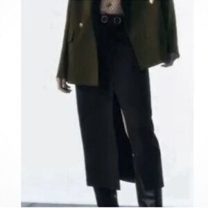 Zara Black Midi Front Slit Skirt(Size Small)
